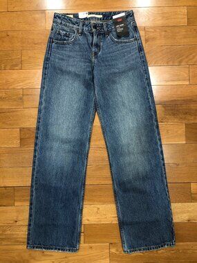 NWT Levi's Low Loose Straight Leg Blue Denim Jeans Size 23 / 32